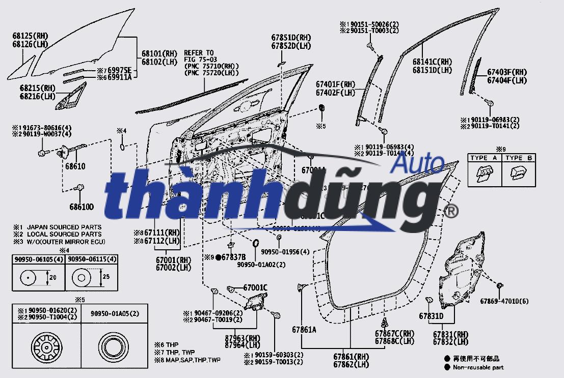 sơ đồ gioăng cánh cửa 1