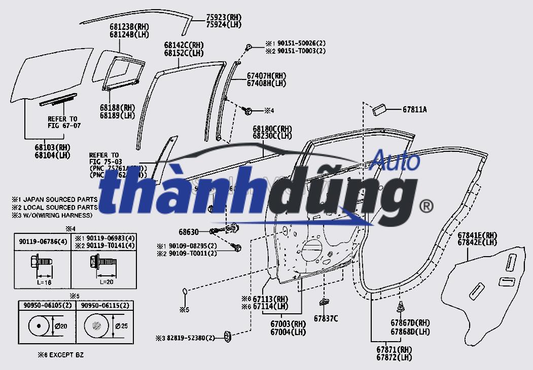 sơ đồ gioăng cánh cửa