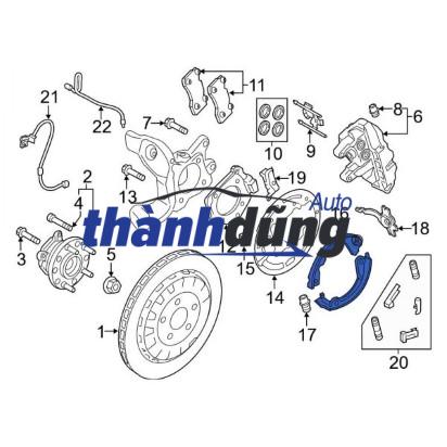 sơ đồ má phanh sau (6) MÁ PHANH SAU HYUNDAI KONA 2018-2023 | 58302J9A00