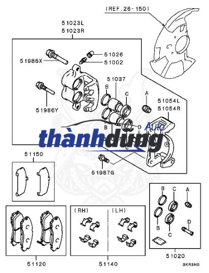 sơ đồ cụm gông phanh (1)