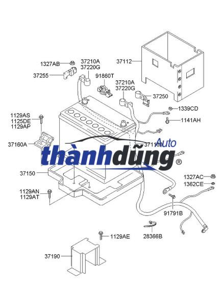 sơ đồ Khay đựng bình ắc quy (3), giá đỡ bình ắc quy, đế đỡ bình ắc quy