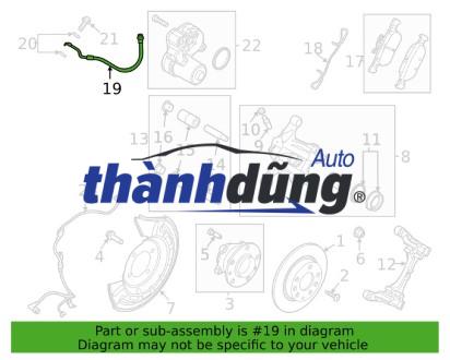 sơ đồ Ống dẫn dầu phanh (3) ỐNG DẦU PHANH TRƯỚC NISSAN NAVARA 2013-2021 | 462116KG0A