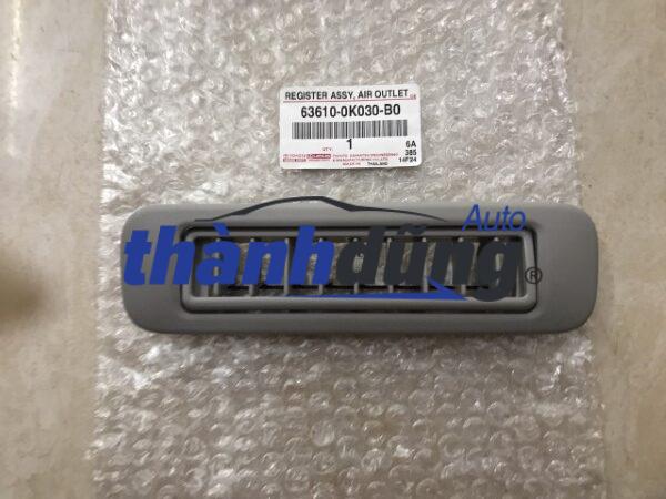 CỬA GIÓ ĐIỀU HÒA TRẦN XE TOYOTA FORTUNER 2008 | 636100K030B0 CỬA GIÓ ĐIỀU HÒA TRẦN XE TOYOTA FORTUNER 2008 | 636100K030B0