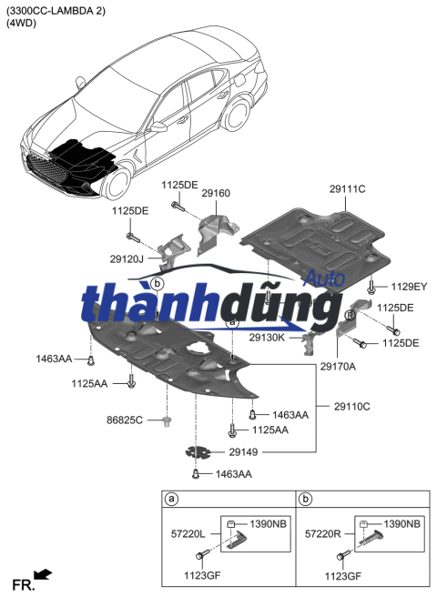 chắn bùn gầm máy 1 CHẮN BÙN GẦM MÁY XE HONDA CITY 2016 | 74111T9AT10