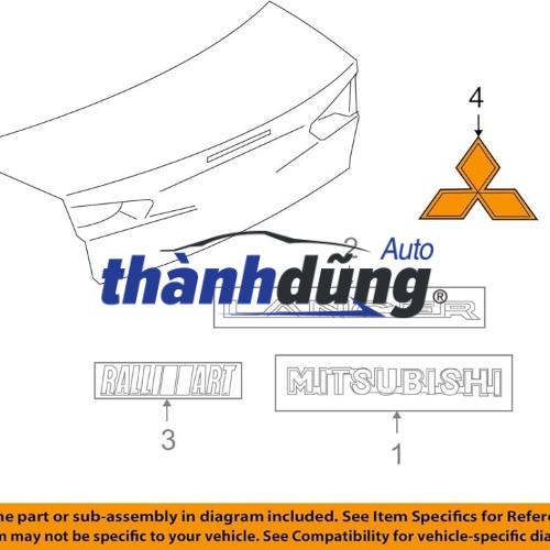 Chữ nổi logo dán cốp hậu `1