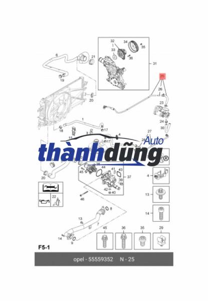 Ống hồi bình nước phụ